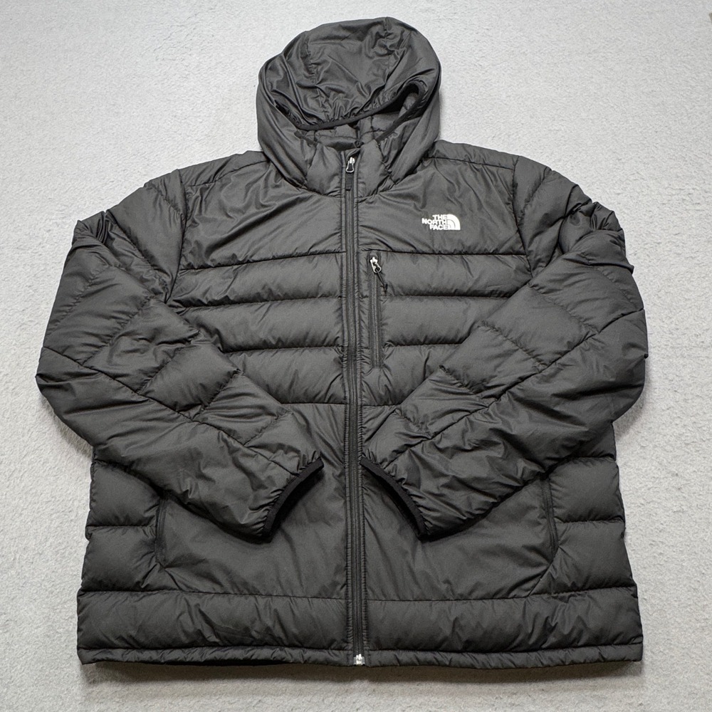 The North Face Puffer Jacket Men's 2XL Black 550 Down Hooded Insulated Gorpcore